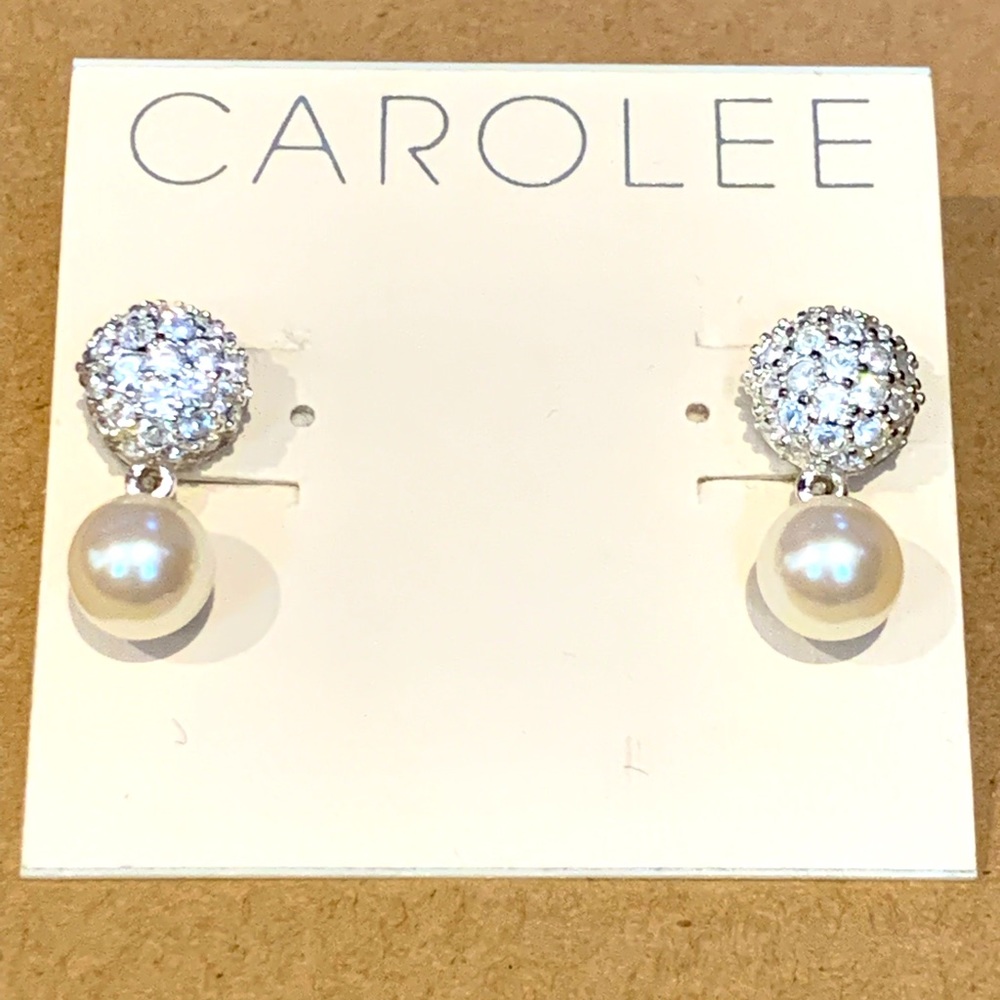 Carolee faux pearl and rhinestone earrings